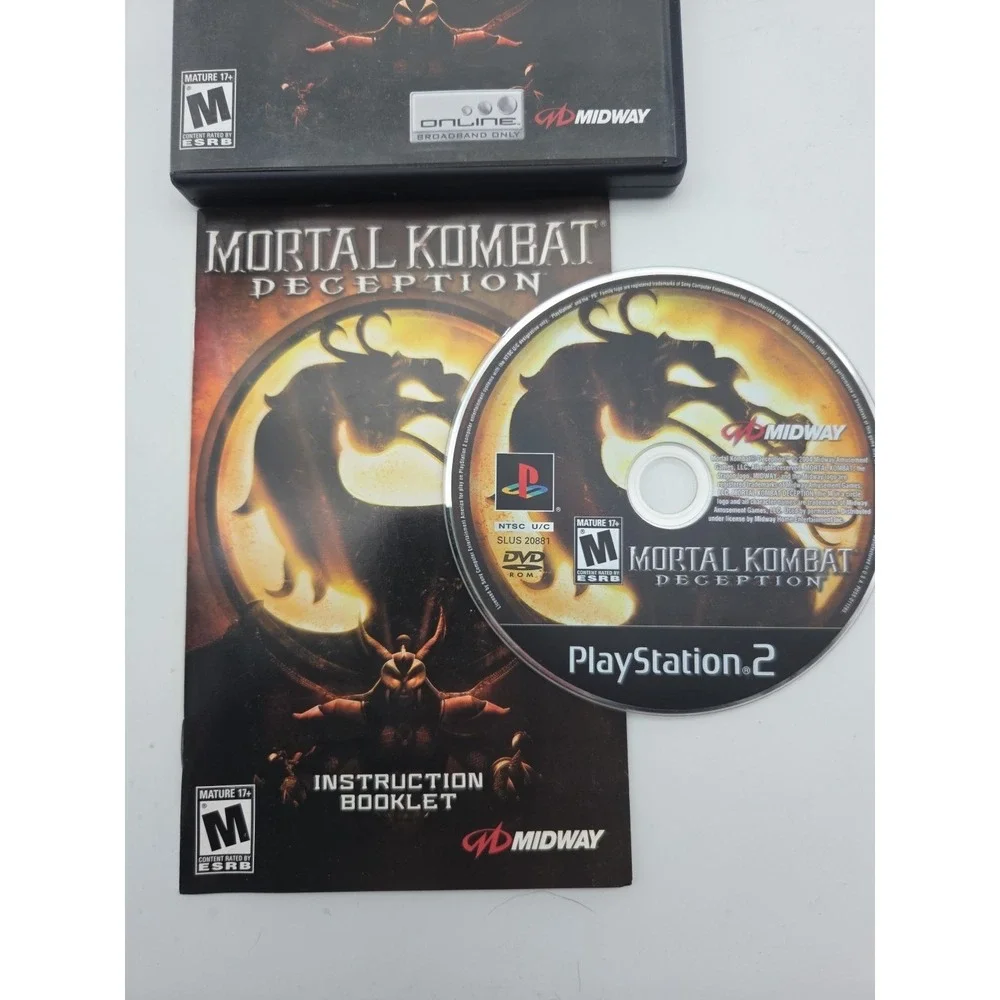 Mortal Kombat Deception Sony PlayStation 2 Video Game with Complete Manual